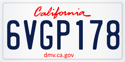 CA license plate 6VGP178