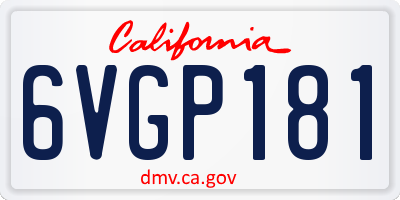 CA license plate 6VGP181