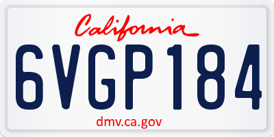 CA license plate 6VGP184