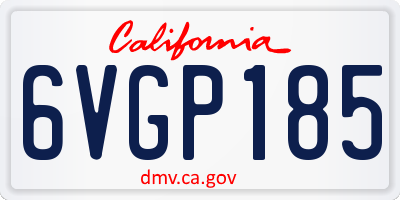 CA license plate 6VGP185