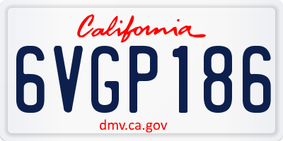 CA license plate 6VGP186