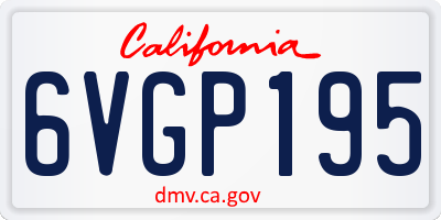 CA license plate 6VGP195