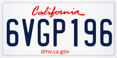 CA license plate 6VGP196