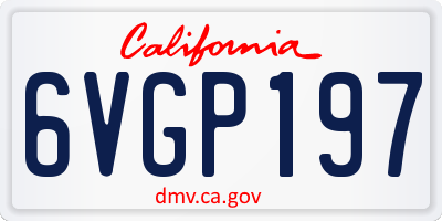 CA license plate 6VGP197