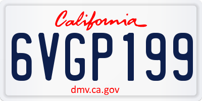 CA license plate 6VGP199