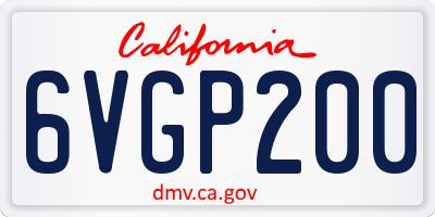 CA license plate 6VGP200