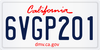 CA license plate 6VGP201
