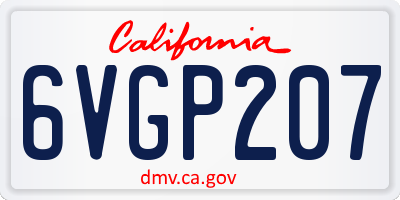 CA license plate 6VGP207