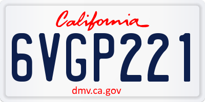 CA license plate 6VGP221