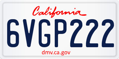 CA license plate 6VGP222