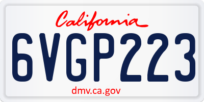 CA license plate 6VGP223
