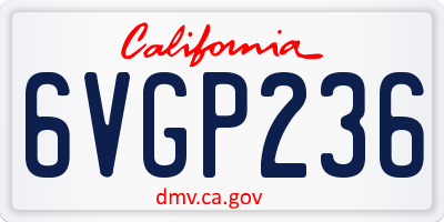 CA license plate 6VGP236