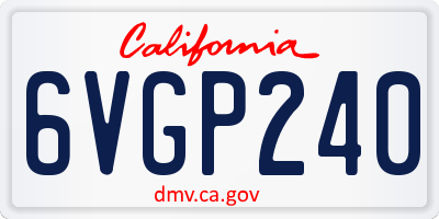 CA license plate 6VGP240