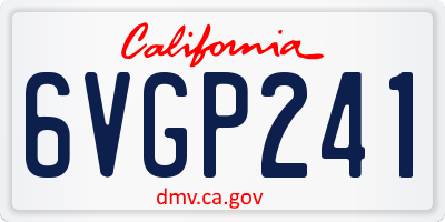 CA license plate 6VGP241