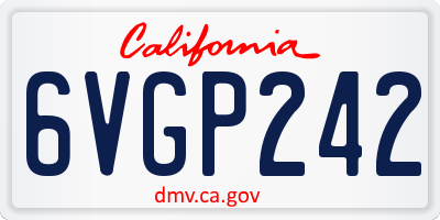 CA license plate 6VGP242