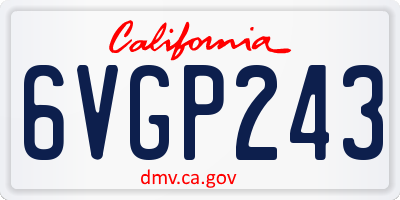 CA license plate 6VGP243
