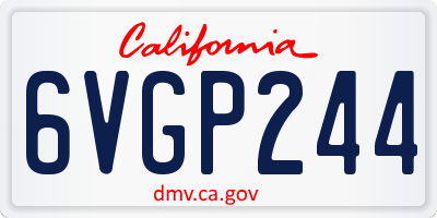 CA license plate 6VGP244