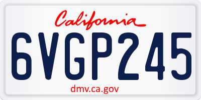 CA license plate 6VGP245