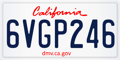 CA license plate 6VGP246