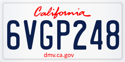 CA license plate 6VGP248