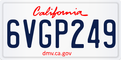 CA license plate 6VGP249