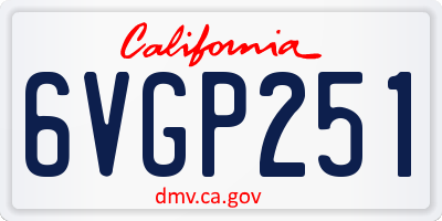 CA license plate 6VGP251