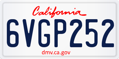 CA license plate 6VGP252