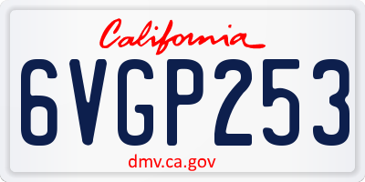 CA license plate 6VGP253