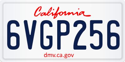CA license plate 6VGP256