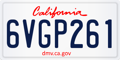 CA license plate 6VGP261