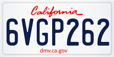 CA license plate 6VGP262