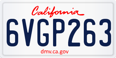 CA license plate 6VGP263