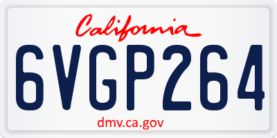 CA license plate 6VGP264