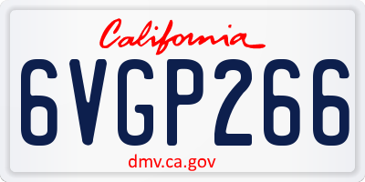CA license plate 6VGP266