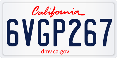 CA license plate 6VGP267
