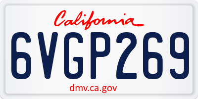 CA license plate 6VGP269