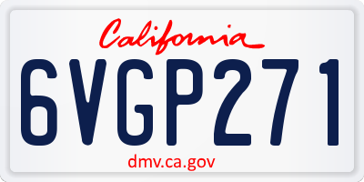 CA license plate 6VGP271