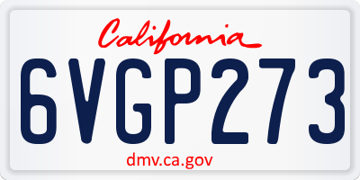 CA license plate 6VGP273
