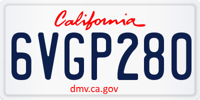 CA license plate 6VGP280