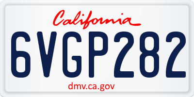 CA license plate 6VGP282
