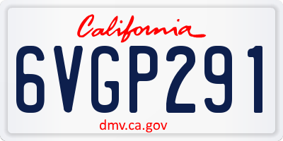 CA license plate 6VGP291