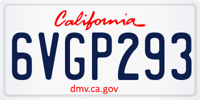 CA license plate 6VGP293