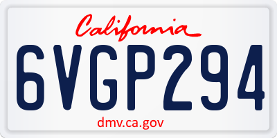 CA license plate 6VGP294