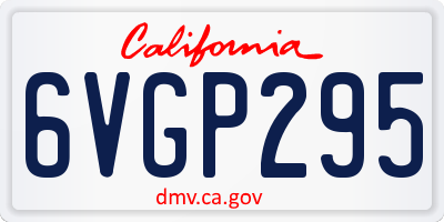 CA license plate 6VGP295