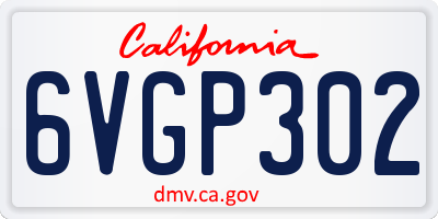 CA license plate 6VGP302