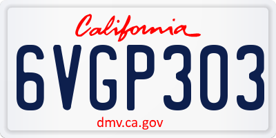 CA license plate 6VGP303