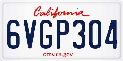CA license plate 6VGP304