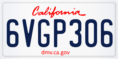 CA license plate 6VGP306