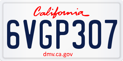 CA license plate 6VGP307