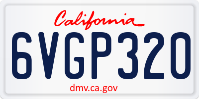 CA license plate 6VGP320